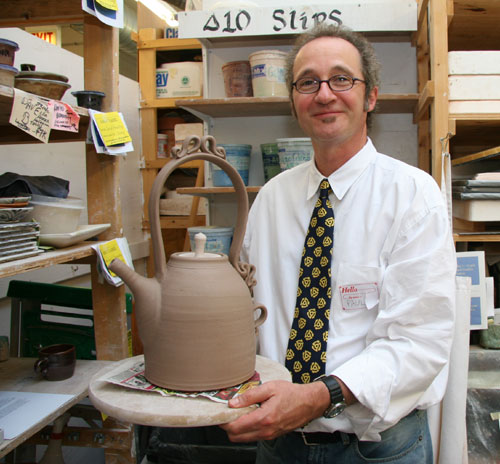Photo of Paul and large teapot